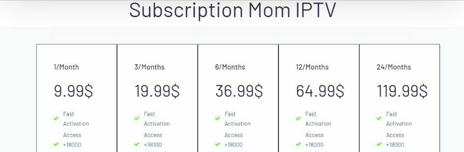 Mom IPTV Review (18,000+ Cable TV Channels for $9.99) 2 Mom IPTV Plans and Pricing